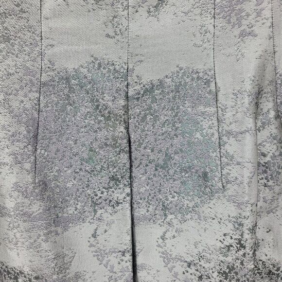 Vtg 80s Metallic Silver Fit Flare Dress Sz 14 Pockets Holiday Party Cocktail - Picture 4 of 11